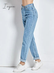 Ingvn - Harem Pants Vintage High Waist Jeans Woman Boyfriends Women's Jeans Full Length Mom Jeans Cowboy Denim Pants Vaqueros Mujer