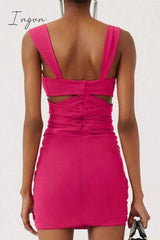 Ingvn - Sexy Solid Patchwork Backless Swimwears (With Paddings)