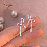 Korean Fashion Sweet Cute Bowknot Stud Earrings for Women Girls New Simple Minimalist Ear Piercing Aesthetic Jewelry Y2K Gifts