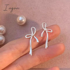 Korean Fashion Sweet Cute Bowknot Stud Earrings for Women Girls New Simple Minimalist Ear Piercing Aesthetic Jewelry Y2K Gifts