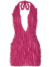 women's new sexy hip skirt water ripple sexy halter neck backless dress