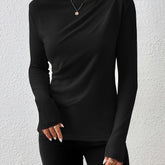 Womens Classic Solid Boat Neck T-Shirt - Stylish Long Sleeves for Spring & Fall - Versatile Casual Top - Premium Quality Wardrobe Staple