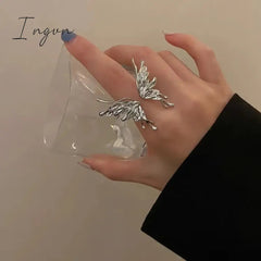 Korea Cute Rabbit Ear Rings Girl Women Bunny Butterfly Ring Zircon Jewelry Opening Rings For Girlfriend Sweet Cool Jewelry Gifts