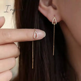 Exquisite Drop Ear Line Long Hanging Earrings For Women Zircon Crystal Bee Butterfly Flower