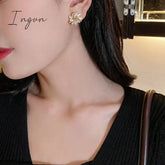 Exquisite Flower Zircon Stud Earrings For Women Leaves Geometric Rhinestone Earring Girl Party