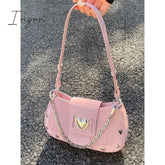 Ingvn - New Fashion Shoulder Bag 2024 PU Bags for Women Sweet Cool Subculture Pink Crossbody Bag сумка Bolsas