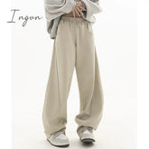 Ingvn - Fashion Bf Oversize Sweatpants Streetwear High Waist Women Loose Y2K Wide Leg Pants Korean Vintage Pockets Casual Trousers
