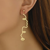 Chic Double-Face Earrings - Linear Artistry for Everyday Glamour & Nighttime Sparkle - 1 Pair - Perfect Accessory for Any Outfit