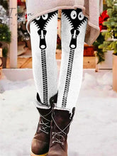 Ingvn - Women's Tights Leggings Black White Burgundy Fashion Halloween Leisure Sports Weekend Print Stretchy Full Length Tummy Control Cat S M L XL XXL