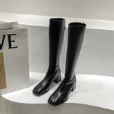 Long Boots Women New Boots Spring and Autumn Casual 5cm Thick Heel Solid Botas Femme Shoes Knee High Knight Botas De Mujer