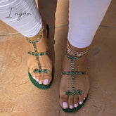 Ingvn - Jewelry Inlaid Fashion Transparent Sandals