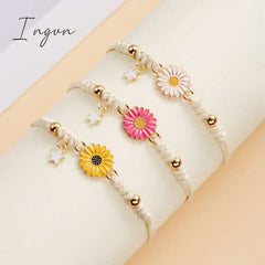 1pcs New Fashion Simple Colorful Sunflower Star Handwoven Bracelet for Women Sweet Elegant Party Jewelry Gifts
