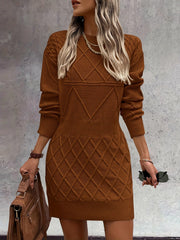 Women's Long Sleeve Short Sweater Dress Chunky Ribbed Knit Tunic Pullover Oversized Fall Sweaters