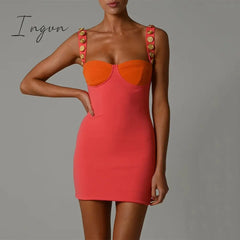 Ingvn - Elegant Strapless Sexy Bodycon Maxi Dress Summer Sleeveless Button Buckles Slim Bandage Long Party Women Dress Midi Vestidos