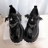 Metal Chain Platform Lolita Gothic Shoes Woman Spring College Style Patent Leather Pumps Women Japan School Uniform Shoes