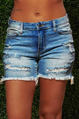 Ingvn - On-trend Ripped Sexy Denim Shorts(3 colors)