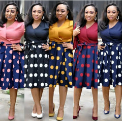 Ingvn - new summer elegent fashion style african women printing plus size polyester dress L-3XL