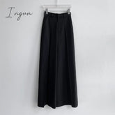Ingvn - Korean Chic Summer Simple High Waist Pleated Women Wide Leg Pant Solid Color Casual Spring Straight Loose Trouser 2023 New