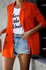 Ingvn - Casual Solid Patchwork Turn-back Collar Outerwear