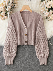Stylish Solid Button Front Cardigan - Women's Long Sleeve Drop Shoulder Casual Outwear - Cozy Winter Clothing for Everyday Wear