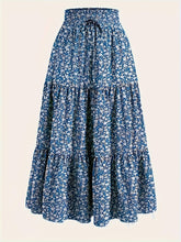 Bohemian Floral Print A-Line Skirt - Casual Vacation Style, Polyester, Non-Stretch, Hand Washable, Perfect for Spring/Summer