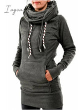 Ingvn - Slim Fit Front Pocket Drawstring Hooded Pullover Sweatshirt