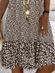 Ingvn - Women's Casual Dress Shift Dress Midi Dress Brown Sleeveless Floral Print Spring Summer V Neck Basic Daily Weekend 2023 S M L XL XXL 3XL