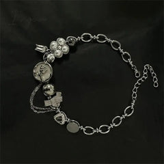 Vintage Bowknot Flower Zircon Choker Necklace for Women Punk Chinese Style Retro Short Neck Chain Unusual Y2K Fashion Jewelry