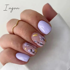 24Pcs Purple Y2K Press on Nails Star Diamond Designs Full Cover Fake Nails Long Coffin Acrylic False Nails for Women 2023 New
