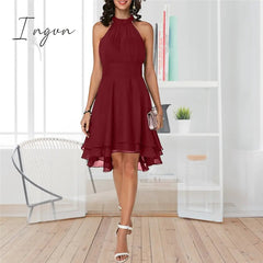 Ingvn - Slim fit round neck sleeveless dress