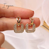 Hot Sale Exquisite Luxury Zircon Stud Earrings For Women AAA Zircon Shiny Rhinestone Geometrical Earring Party Wedding Jewelry