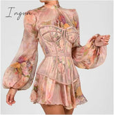 Ingvn - New Design 2pcs Summer Dress for Women Black Sexy Corset Dress Vintage Slim Mesh Outfit Clubwear Dress Shirt for Girl's Party