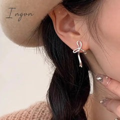 Korean Fashion Sweet Cute Bowknot Stud Earrings for Women Girls New Simple Minimalist Ear Piercing Aesthetic Jewelry Y2K Gifts