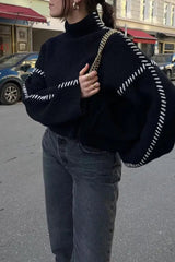 Ingvn - Casual Street Solid Patchwork O Neck Tops