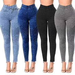 Ingvn - Autumn Winter Pants For Women High Waist Vintage Baggy Mom Jeans Korean Fashion Denim Overalls Trousers Pants Streetwear