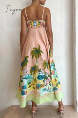 Ingvn - Casual Vacation Floral Patchwork Sling Dress Dresses