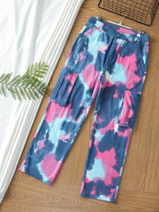 Plus Size Women's High Stretch Camo Print Cargo Jeans - Comfortable Button Fly, Multiple Pockets, Relaxed Fit, Soft Fabric, and Stylish Design for Everyday Wear
