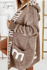 Ingvn - Casual Street Print Patchwork Hooded Collar Outerwear(3 Colors)