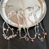 New Korean Fashion Cute Colorful Fruit Flower Beaded Necklace for Women Girls Aesthetic Jewelry Gifts Wedding Party