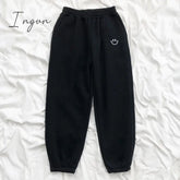 Ingvn - Smiley Face Embroidery Sweatpants