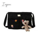 Ingvn - Women Simple Crossbody Bags Cute Casual Satchel Ladies Shoulder Bag Pouch Girls Canvas Cross School Bags Purse
