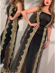 Ingvn - Summer Outfits Two Piece Set Sexy Night Club Strapless Dress Women Slim Fit Sheath Perspective Mesh Split Shawl Bodycon Party Prom Vestidos