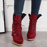 Ingvn - Non Slip Chunky Platform High Heel Boots