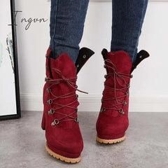 Ingvn - Non Slip Chunky Platform High Heel Boots