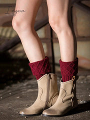Ingvn - Original Creation Keep Warm Jacquard Solid Color Leg Warmers Accessories