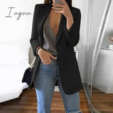 Ingvn - Slim Women Elegant Autumn Suit Jacket Female Office lady Casual Notched Business Blazer Suit Outwear Coat Outwear