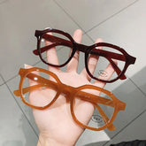 INGVN Fashion Irregular Square Women Optical Glasses Frame Clear Anti Blue-Ray Lens Eyewear Vintage Men Wine Red Champagne Frame