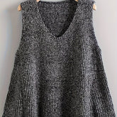 Chic Plus Size V-Neck Sweater Vest - Comfortable Stretch Fit for Daily Wear