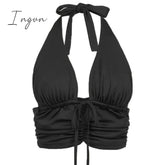 Ingvn - 80s fashion 21 Style Sexy Vintage Strappy Y2K Halter Crop Top Women Summer 90s Backless Cami Tops Tees Ladies Fashion Fitness Camisole Party