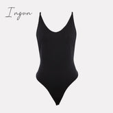 Ingvn - New Summer Women Sexy Bodysuit Spring Fashion Casual Backless Spaghetti Strap Black Bodysuit Body Tops For Women Short Jumpsuit